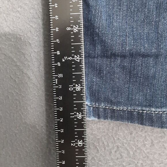 WHBM Women 0R Noir Dark Wash Low Rise Slim Ankle Distressed Jeans - Picture 10 of 13